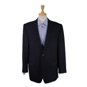 Michael Kors Black Men's Blazer w/ Silver Metal Buttons Wool 44R